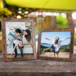 Rustieke fotolijst, 20 x 25 cm, set van 7, wand- en tafelfotolijst, geschikt voor slaapkamer, woonkamer, kantoor of hal