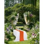 Tafelloper, 6 stuks, oranje, 55 x 300 cm, rustieke gaas, boho-tafelloper, kaasdoek, Cheesecloth, bruiloft, tafelkleed voor bruiloftsfeest, bruidsfeest, tafeldecoratie