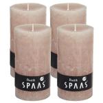 Spaas Stompkaars rustieke stomp kaars meerdere kleuren - in voordeelverpakking, mooi cadeau voor Kerstmis), rustieke look (6,8 cm Ø x 13 cm hoog, beige)