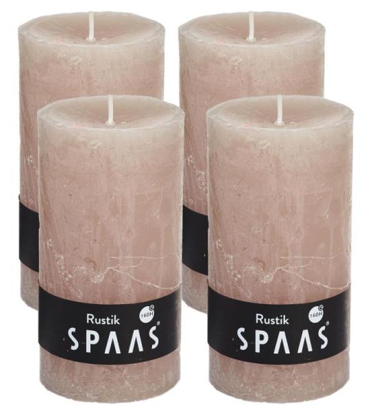 Spaas Stompkaars rustieke stomp kaars meerdere kleuren - in voordeelverpakking, mooi cadeau voor Kerstmis), rustieke look (6,8 cm Ø x 13 cm hoog, beige)