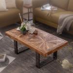 FineBuy Moderne salontafel Mango massief hout 105 x 55 x 40 cm tafel in industrieel design | salontafel met hout en metaal | salontafel rustiek