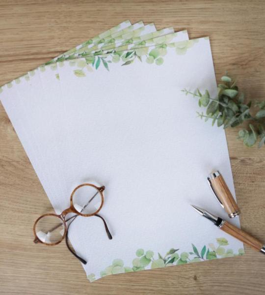 25 vellen papier wit groen eucalyptus vellen briefpapier uitnodigingen bruiloft verjaardag A4 printerpapier 100 g