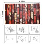 Rode Baksteen Kijken Zelfklevend Rol Schil en Plak Contact Papier Waterdicht Vinylfolie Muursticker voor Woonkamer Slaapkamer Decor 44.5x500cm