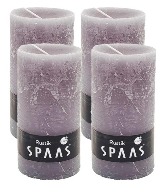 Spaas Stompkaars rustieke stomp kaars meerdere kleuren - in voordeelverpakking, mooi cadeau voor Kerstmis), rustieke look (6,8 cm Ø x 13 cm hoog, grijs)