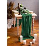 6er-Pack Käsetuch-Tischläufer, dunkelgrüner rustikaler Gaze-Tischläufer, 90x 300cm, Käsetuch-Gaze-Tischläufer Käsetuch Boho-Tischläufer für Hochzeit, Geburtstag(dunkelgrü