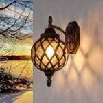 XXL buitenwandlamp Kairo van gegoten aluminium in koper antiek IP44 weerbestendig H: 40 cm voor terras tuin huismuur buitenverlichting wandlamp binnenplaats
