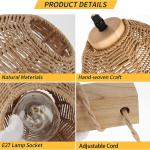 Vintage Wandlamp Met Gevlochten Rotan Lampenkap,E27 Retro Wandlamp Met Schakelaar En Stekker Dimbare Wandlamp,Boho Lamp Rustiek,Voor Slaapkamer Hal Foyer Bars Hotels