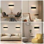 16W LED Wandlamp Binnen Zwart Wandlamp Modern Up Down Licht Muurverlichting Warmwit Trap Verlichting IP44 Ganglampen voor Woonkamer Slaapkamer Gang enzovoort, van Aluminium