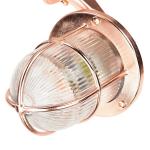 Santorin buitenlamp muur messing glas in koper IP64 huisingang tuin H: 27 cm E27 lantaarn ribbelglas maritieme wandlamp buiten
