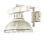 Wandlamp metaal hout in shabby wit woonkamer keuken H: 20 cm E27 natuurlijk gezellig landhuis rustieke vintage wandlamp HAKON