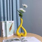 Keramische vaas, hart, roze vazen, decoratie, woonkamer, modern, tulpenvaas, bloemenvaas, tafeldecoratie, vaas voor pampasgras, bloemen, decoratie, esthetische Scandinavische vazen