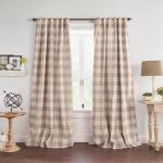 Home Fashions Farmhouse Living Grainger Verdunkelungsvorhang, Büffelkariert, Wohnzimmer und Schlafzimmer, Vorhang mit Stangentaschen, 132,1 x 241,3 cm, Leinen, 1 Vorhang