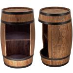 Houten vat huisbar met LED-verlichting - wijnkast in retro stijl - wijnvat bar - houten rek - houten bar 80 cm hoog - naaldhout - vatbare statafel en flessenstandaard (wengé)