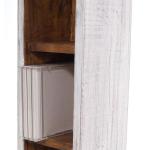 RUSTICALES houten cd-rek CD Tower | massief mahonie hout, 76x15,5x16cm (HxBxD) | houten plank met 4 vakken, cd-opslag | kleur: 05 wit-natuur