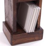 RUSTICALES houten cd-rek CD Tower | massief mahonie hout, 76x15,5x16cm (HxBxD) | Houten plank met 4 vakken, cd-opslag | kleur: 02 lichtbruin