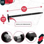 Loadband met blokken, 800 mm, gepoedercoat staal, deurband met kogellagers, scharnier, zwart, links en rechts, laadbanden, deurband, houten deur, tuindeurband