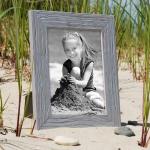 Fotolijst, 15 x 20 cm, hout, blauw, set van 2 echt houten lijsten, rustiek, strandhuis, Made in Germany, echt glas, om op te hangen en neer te zetten, extra accessoires - drijfhout