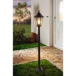 Buitenstaande lamp Navedo, 1-lichts buitenlamp, staande lamp van gegoten aluminium en glas, kleur: zwart, zilver-patina, fitting: E27, H: 120 cm, IP44