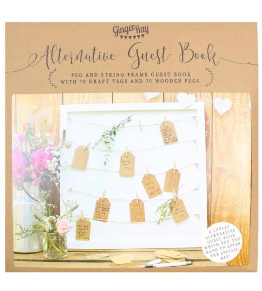 Ginger Ray Alternatief Wedding Guestbook Russisch land, wit