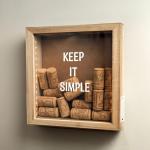 Rustikale Schattierbox aus Naturholz mit Lichtern, LED-beleuchtete Vitrine für Weinkorken und Tickets, Bierdeckel, 25,4 x 25,4 cm