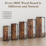 Houten planken voor muur, set van 5, zwevende wandplank met stangen, rustieke wandplanken voor slaapkamer, keuken, badkamer, woonkamer