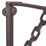 10022947 plankhoek gietijzer, set van 2, antieke stijl, opvallend kettingmotief, wandhouder voor planken, roestbruin, 18 x 4 x 21,5 cm