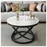 Bijzettafel ronde salontafel met delicate patronen sterke stenen platen en niet-roestende metalen frames voor thuis woonkamer