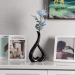 Keramische vaas, hart, roze vazen, decoratie, woonkamer, modern, tulpenvaas, bloemenvaas, tafeldecoratie, vaas voor pampasgras, bloemen, decoratie, esthetische Scandinavische vazen