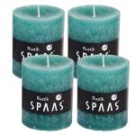 Spaas Stompkaars rustieke stomp kaars meerdere kleuren - in voordeelverpakking, mooi cadeau voor Kerstmis), rustieke look (6,8 cm Ø x 8 cm hoog, smaragd groen)