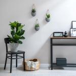 Wandvazen -Ellie- | hangende keramische bloempotten 3-delig | wanddecoratie voor kamer, balkon en tuin | grijs (mat)