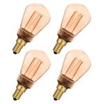 4x  Vintage Design LED lamp in retro stijl voor sfeerverlichting E14 ST45 Edison lamp, 2W 65lm 1800K extra warm wit 320° 230V flikkervrij, niet dimbaar