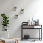 Alma Wandvazen, moderne hangende bloempotten voor aan de muur, 3-delige plantenpotset van hoogwaardig hars voor kamerplanten, kunstplanten, bloemen enz., grijs