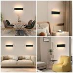 2 stuks zwarte wandlampen binnen LED modern up down licht wandverlichting warm wit trapverlichting 16W IP44 voor woonkamer slaapkamer gang trap enzovoort, van aluminium