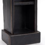RUSTICALES houten cd-rek CD Tower | massief mahonie hout, 76 x 15,5 x 16 cm (h x b x d) | houten plank met 4 vakken, cd-opslag | kleur: 09 Voodoo - zwart