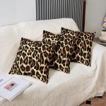 Leopard , 40 x 40 cm, set van 2 , zachte cheeta-print, kussenhoes voor slaapkamer, wilde dieren, safari, decoratieve bankkussens voor bank