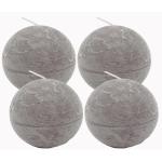 Spaas Stompkaars rustieke stomp kaars meerdere kleuren - in voordeelverpakking, mooi cadeau voor Kerstmis), rustieke look (kogelkaars Ø 8 cm, grijs)