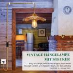 Moderne industriële hanglampenset met schakelaar, vintage geweven lampenkap met henneptouw, E27 retro lamphouder met kabel, 4 meter, henneptouw hanglamp met stekker, voor boerderi