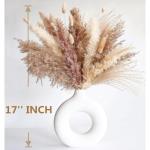 Gedroogd pampasgras-decoratie, 128 stuks pampasgras met hazenstaart-granenbloemen, rietgrasboeket voor bruiloft, boho-bloemen, thuistafeldecoratie, rustiek boerderijfeest