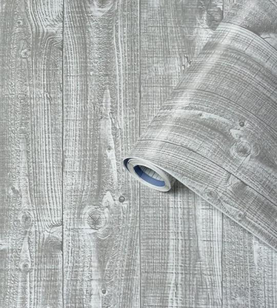 Perfect Fix Plakfolie, houtlook, planken grijs, houtfolie, 90 cm x 2,1 m, dikte 150 μ, zelfklevende meubelfolie, decoratiefolie, geen luchtbellen, keukenfolie, pvc zonder ftalaten