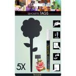 Amerikaans Metalcraft TAGRECTANGLE5 Krijtbord, Silhouette, Mini, Rechthoek, 5-pack, Zwart
