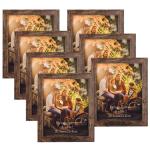 Rustieke fotolijst, 20 x 25 cm, set van 7, wand- en tafelfotolijst, geschikt voor slaapkamer, woonkamer, kantoor of hal