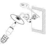 Buitenwandlamp Melgoa, 1 lichtpunt, wandlamp van verzinkt staal en glas, kleur: koperkleurig-antiek, fitting: E27, IP44