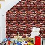Rode Baksteen Kijken Zelfklevend Rol Schil en Plak Contact Papier Waterdicht Vinylfolie Muursticker voor Woonkamer Slaapkamer Decor 44.5x500cm