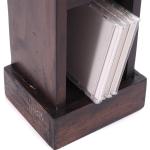 RUSTICALES houten cd-rek CD Tower | massief mahonie hout, 76x15,5x16cm (HxBxD) | houten plank met 4 vakken, cd-opslag | kleur: 03 donkerbruin