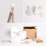 Wandvazen -Ellie- | hangende keramische bloempotten 2-delig | wanddecoratie voor kamer, balkon en tuin | wit (mat)
