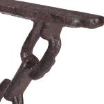10022947 plankhoek gietijzer, set van 2, antieke stijl, opvallend kettingmotief, wandhouder voor planken, roestbruin, 18 x 4 x 21,5 cm