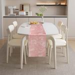 1 rol tafelloper roze 30 cm x 20 m tafelloper met coating glanzend roze tafelkleden bruiloft decoratiestof polyester tafeldecoratie tafelloper met 2 gekleurde linten