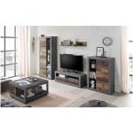 Festival Fulda Twee laden van oud hout, cement-ruime salontafel met legplank voor je woonkamer, Engineered, 80 x 46 x 80 cm