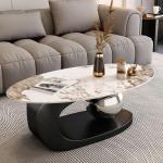 Luxuriöser Couchtisch aus Marmor mit goldfarbener Metallhalterung für Wohnzimmer, elegantes Design, leicht zu reinigen