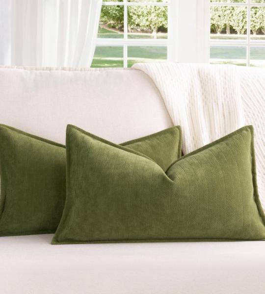 Sofa Set van 2 Chenille Sofa Kussens met Elegant Design, Zacht en Luxe Decoratief Kussen voor Sofa, Bed en Woondecoratie